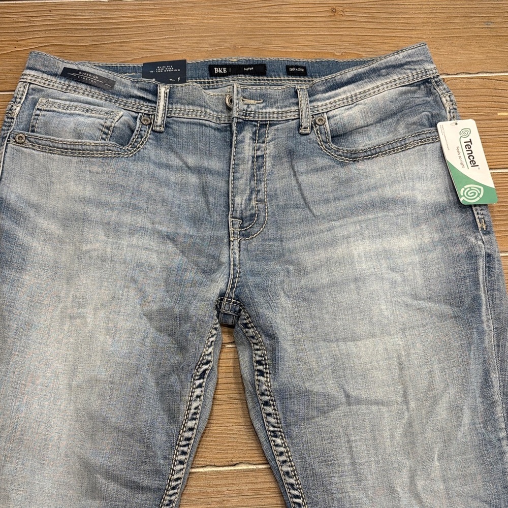 BKE Aiden Light Blue Relaxed Fit Jeans for Men